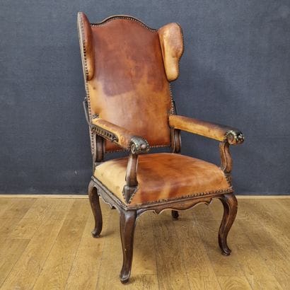 Louis XV-era walnut patient’s chair with...