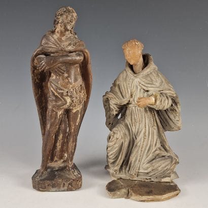 SAINT MOINE (Dominic?), monastic robe carved...