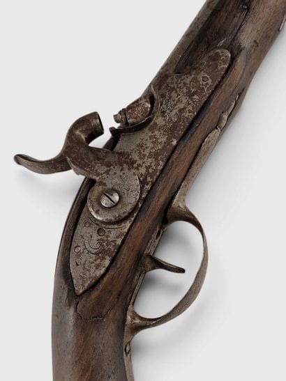 FLINTLOCK PISTOL, CONVERTED TO PERCUSSION.
Length:...