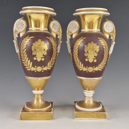 PARIS - PAIR OF EPOCH RESTORATION AMPHORA...