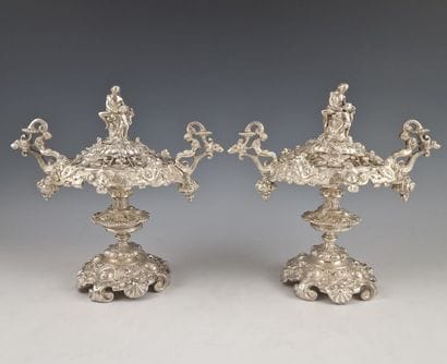PAIR OF INCENSE BURNERS in the Neo-Renaissance...