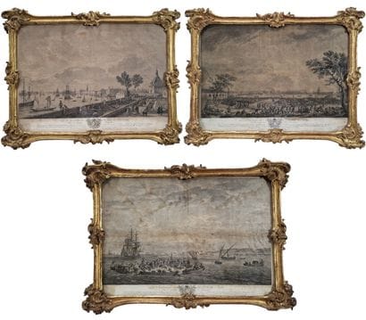SET OF THREE BEAUTIFUL, ORNATELY DECORATED...