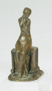 - Ecole moderne Jeune femme assise - Bronze...