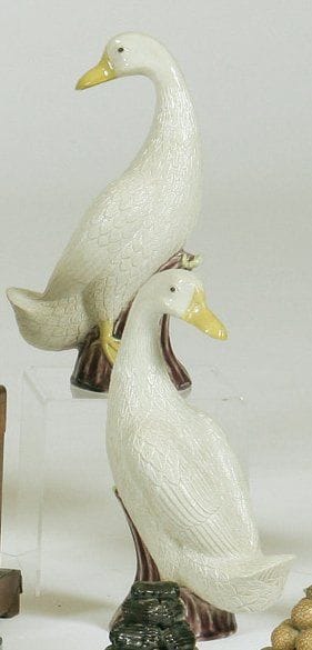 - Chine
Paire de canards en porcelaine polychrome...