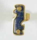 - Bague de créateur en or et lapis - Poids...