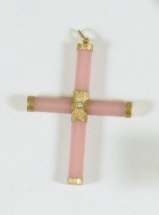 - Croix en or et verre