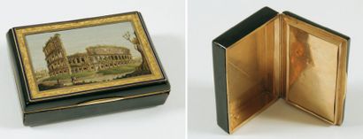 Boîte de forme rectangulaire en écaille avec...
