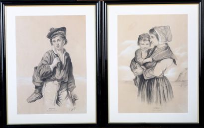 LOT :

DESSIN au crayon : une nièce de pêcheur...