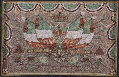 TABLEAU - COMPOSITION en COQUILLAGES représentant...