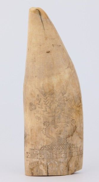 DENT de CACHALOT ou Scrimshaw gravée trois-mâts...