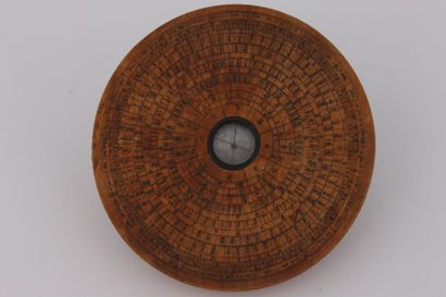 BOUSSOLE GEOMANTIQUE chinoise en bois naturel...