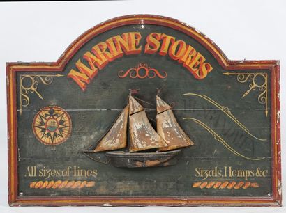 ENSEIGNE - « MARINE STORES » Voilier 1/2...