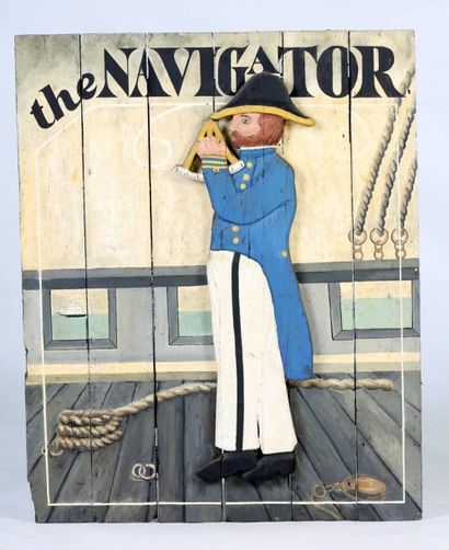 ENSEIGNE « THE NAVIGATOR », panneau rectangulaire...