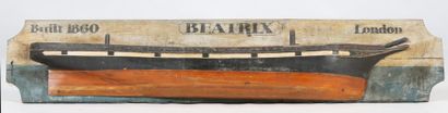 Demi-COQUE de trois-mâts « EKSTOWN » en bois...