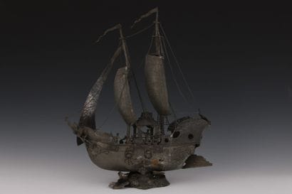 MAQUETTE en plomb d’une caravelle espagnole...