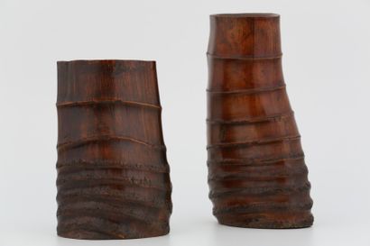 Japon XIXème siècle- 2 Vases à Ikebana, hankago...
