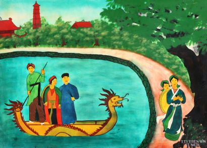10/ Ecole Indochinoise (XXème Siècle) - Personnage...