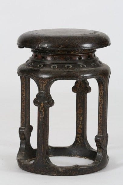 Chine XVIIIème siècle - Tabouret en laque...