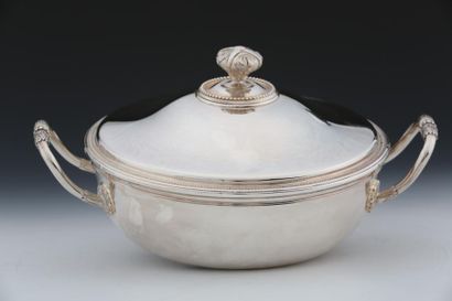 CHRISTOFLE - MODELE PERLES - LEGUMIER COUVERT...