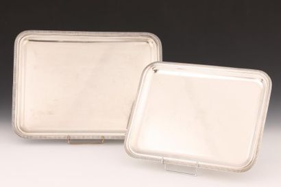 CHRISTOFLE -  ENSEMBLE DE 2 PLATEAUX DE SERVICE...