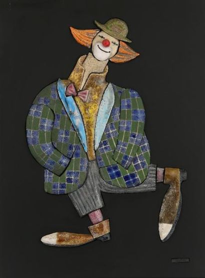 Roger CAPRON (1922-2006) 

Le clown 

Bas-relief...