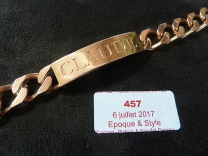 BRACELET D'IDENTITE maille plate 

or rose

gravé...