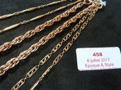 LOT D'UN COLLIER type cordelière en chute...