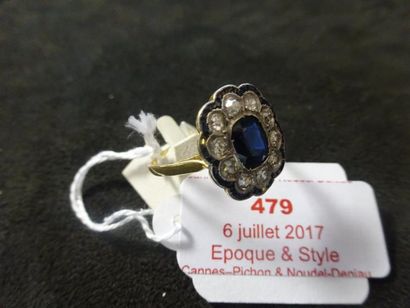 BAGUE POMPADOUR de Style 1930 en or deux...