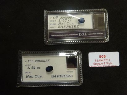 LOT DE DEUX SAPHIRS sous blister de 1.47...