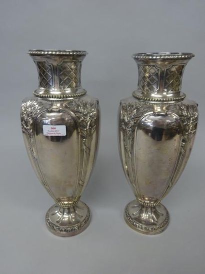 GALLIA - PAIRE DE VASES BALUSTRES du Début...
