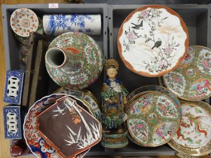 CHINE et JAPON 

DEUX MANETTES DE PORCELAINE...