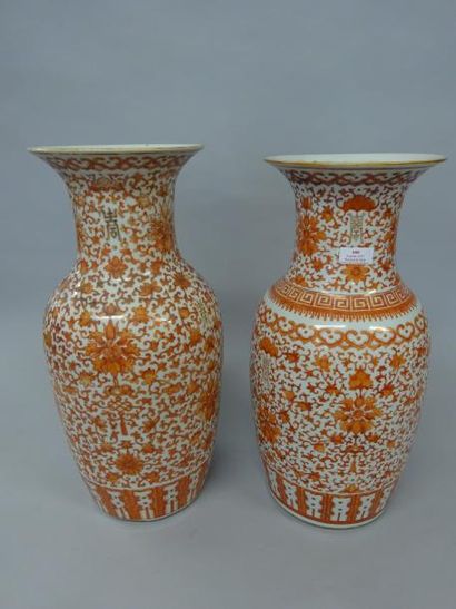 CHINE

LOT de 2 VASES BALUSTRES du XXème...