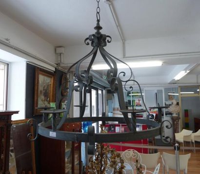 LUSTRE COURONNE À SIX BOUGIES de Style Haute...
