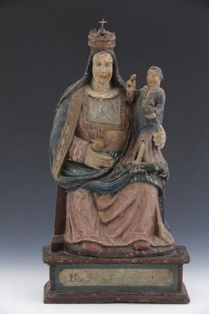 VIERGE À L'ENFANT d'Epoque XVIIIème-XIXème...