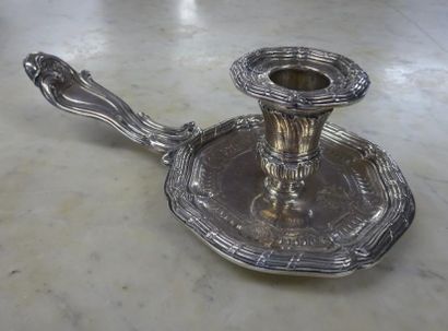 BOUGEOIR A MAIN EN ARGENT de Style Louis...
