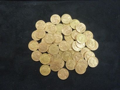 Lot de 50 pièces or 20 Francs (France)

Poids:...