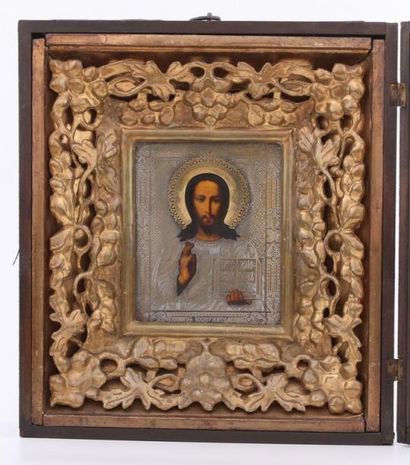 Icône du Christ Pantocrator.

Chromolithographie...