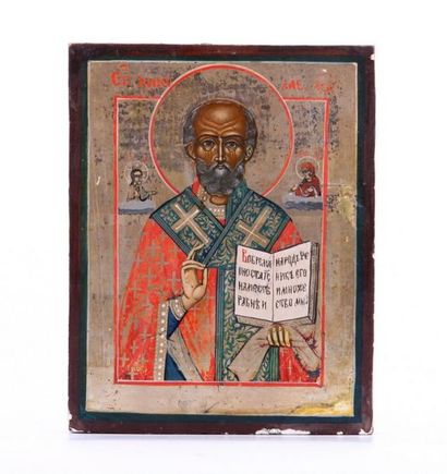 Icône de Saint Nicolas le Thaumaturge.

Tempera...