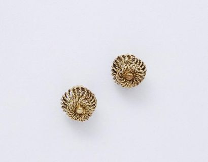 Paire de clips d'oreilles en fil d'or 750...