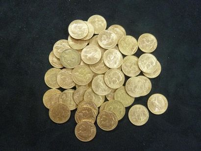 Lot de 50 pièces or 20 Francs (France)

Poids:...