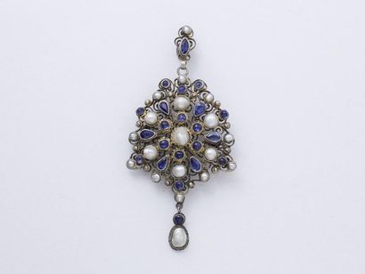 Broche pendentif en argent légèrement vermeillé...