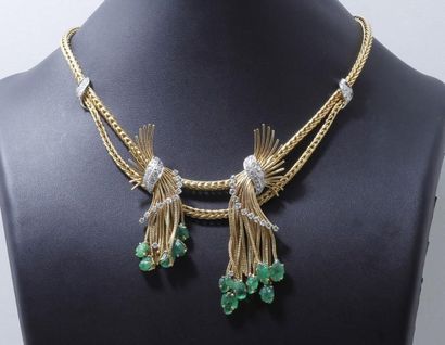 Beau collier en or 750 millièmes, maille...