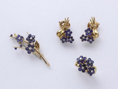 Parure en or 750 millièmes, composée d'une...