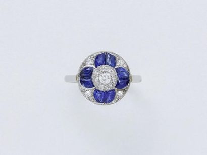 Bague en platine 850 millièmes stylisant...