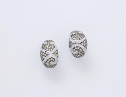 Paire de clips d'oreilles en or gris 750...