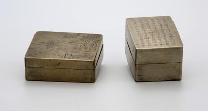 CHINE

DEUX BOÎTES de Lettrés en baitong...