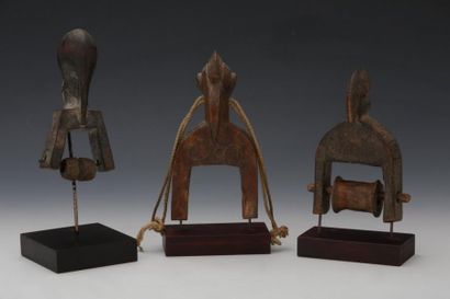 SENOUFO COTE D'IVOIRE - Lot de 3 poulies...