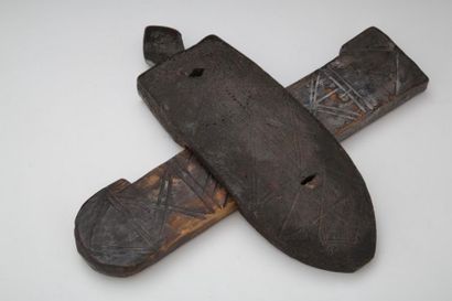 DOGON MALI - Petite serrure en bois à patine...
