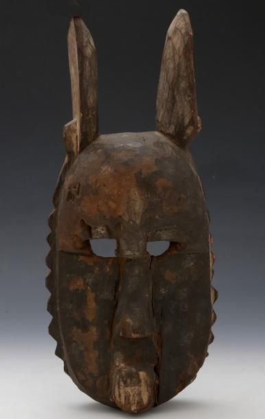 DOGON MALI - Masque lièvre en bois, érosions...