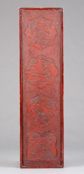 CHINE XIXème Siècle

GRAND PANNEAU en laque...